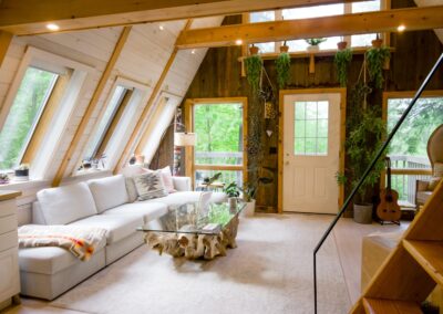 white sofa set near window